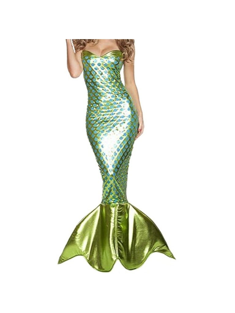 Sexy Mermaid Halloween Costume Womens Small Cosplay Metallic Green Blue